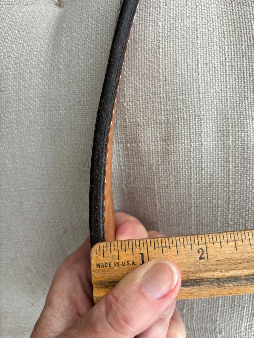Quality Dark Brown Leather Belt w/Contrast Stitching 1/4 in thick Leather 48 in